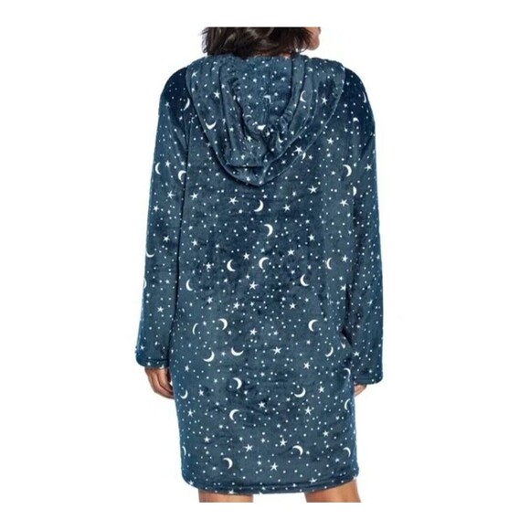 Winter Relaxed Fit Oversized‎ Ultra Soft Plush Hooded Lounger Night Sky Size S/M - Picture 8 of 9